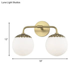 Ivory Glass Gold Vanity Sconce - Elegant Wall Mounted Light Fixture For Bedroom