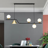 Ivory Glass Island Pendant Light: Geometric Contemporary Hanging Fixture For Restaurants 5 / Black