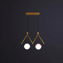 Ivory Glass Minimalist Ball Suspension Light - Creative Island Fixture 2 / Gold