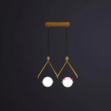 Ivory Glass Minimalist Ball Suspension Light - Creative Island Fixture 2 / Gold