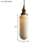 Ivory Ribbed Glass Pendant Lamp - Modern Dining Room Hanging Light