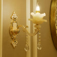 Jade Ruffle Wall Lamp: Retro Style With Crystal Accent Golden Glow 1 / Gold A