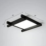 Japanese Checkerboard Acrylic Ceiling Lamp With Led Flush Mount Design For Lounge Black / 25’ White
