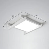 Japanese Checkerboard Acrylic Ceiling Lamp With Led Flush Mount Design For Lounge White / 25’