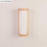 Japanese Cylinder Wall Sconce Lamp - White Glass Bedside Lighting
