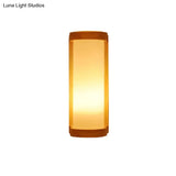 Japanese Cylinder Wall Sconce Lamp - White Glass Bedside Lighting