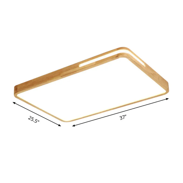 Japanese Style Beige Ceiling Mount Light - Acrylic Led Lamp For Study Room
