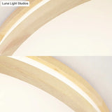 Japanese Style Flush Ceiling Light - Acrylic And Wood Led Lamp In Beige For Porch