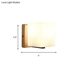 Japanese Style Opal Glass Wall Lamp In White Small Light For Hallway Or Stairway