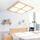 Japanese Style Ultra - Thin Led Flush Mount Light Fixture For Wood Bedroom 4 / Warm