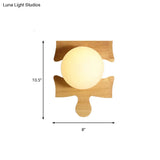 Japanese Style Wooden Puzzle Base Wall Light - 1 Beige Sconce Lamp For Corridor & Kitchen