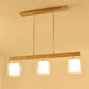 Japanese White Glass Cylinder Led Island Pendant Ceiling Light For Dining Room 3 /