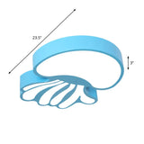 Jellyfish Blue Led Flushmount Light With Acrylic Shade In Warm/White