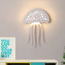 Jellyfish-Shaped Led Wall Lamp: Modern Cartoon Metal Sconce Light For Living Room White