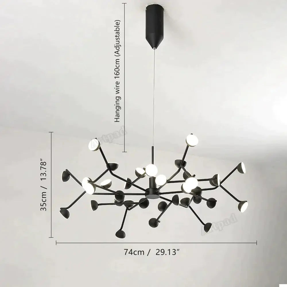 Josephine - Hanging Lamp Nordic Tree Branch iron Art Hanging Light 36 Heads Black / White Lighting