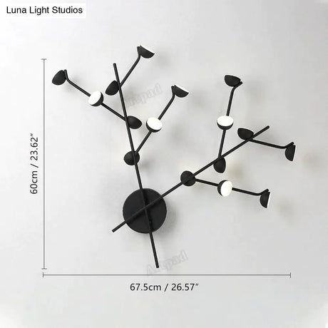 Josephine - Hanging Lamp Nordic Tree Branch Iron Art Light 16 Heads Black / White Lighting