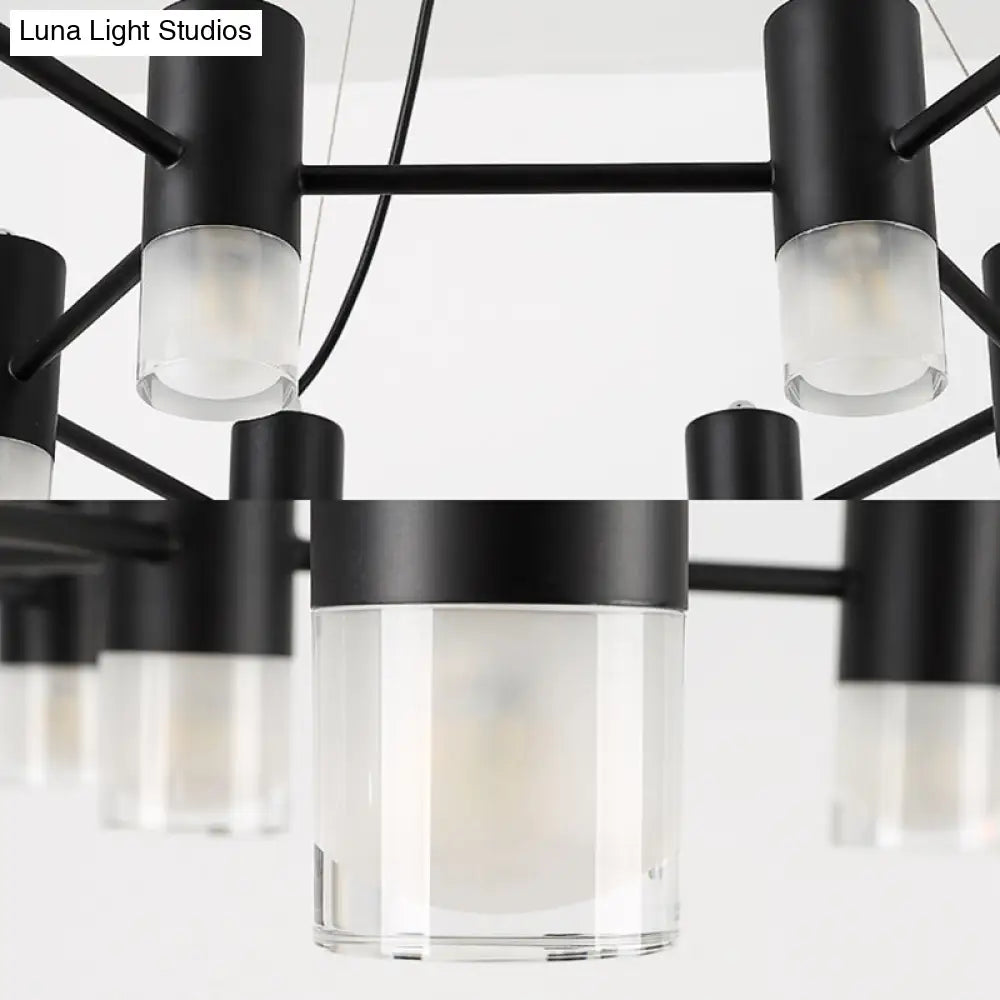Julia - Black Modern Finish Hanging Light Honeycomb Metal Chandelier For Restaurant Cottage