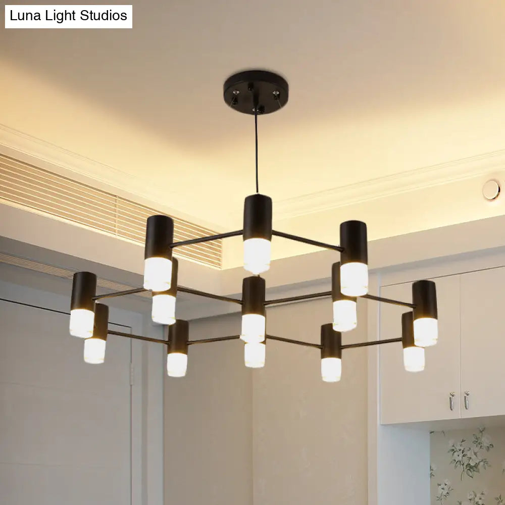 Julia - Black Modern Finish Hanging Light Honeycomb Metal Chandelier For Restaurant Cottage