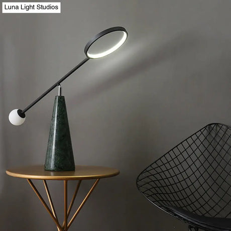 Julia - Stylish Modern Geometric Shape Nightstand Light Marble 1-Light Living Room Table Lamp With