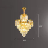 K9 Crystal Cone Shaped Hanging Light: Modern & Luxurious Chandelier For Restaurants Clear / 23.5’