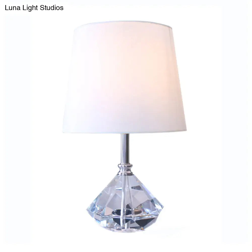 K9 Crystal Nightstand Light: Elegant Barreled Design Simplicity 1 Head White Night Lighting For