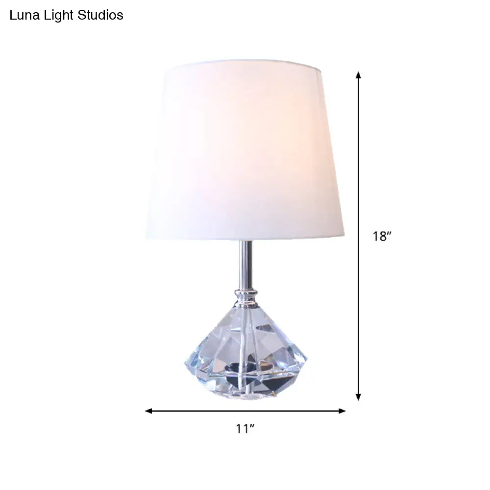 K9 Crystal Nightstand Light: Elegant Barreled Design Simplicity 1 Head White Night Lighting For