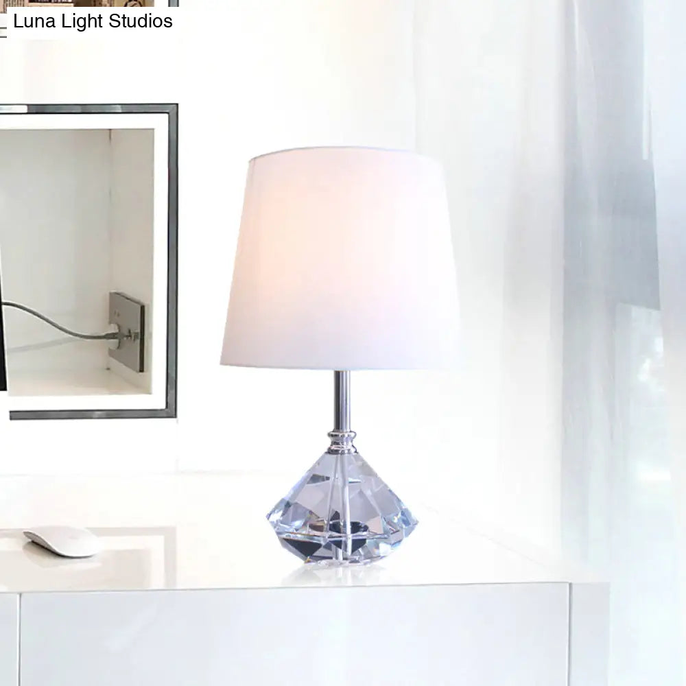K9 Crystal Nightstand Light: Elegant Barreled Design Simplicity 1 Head White Night Lighting For