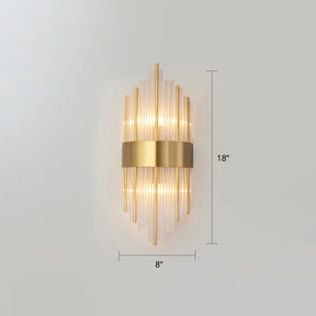 K9 Crystal Wall Sconce Postmodern 2-Light For Living Room Gold / 8