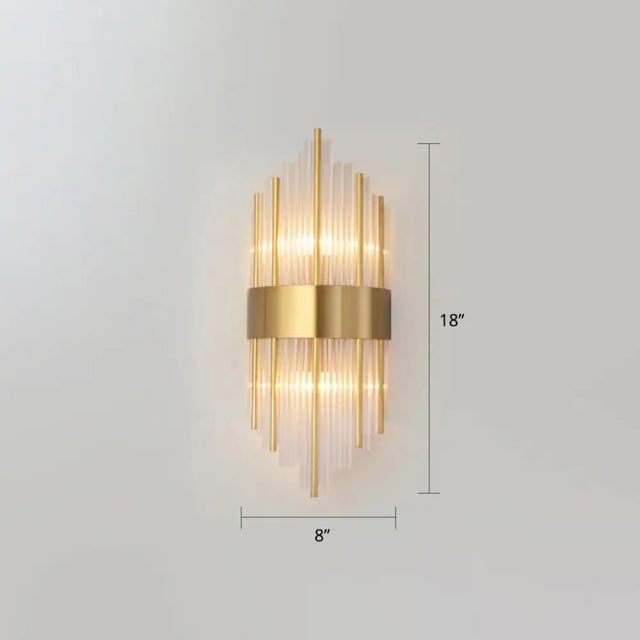 K9 Crystal Wall Sconce Postmodern 2-Light For Living Room Gold / 8