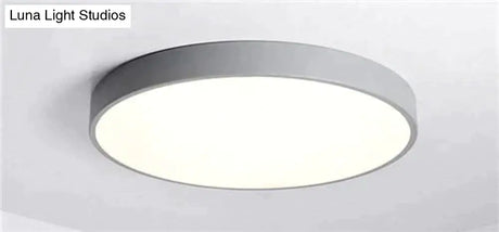 Kaley - Super Slim Led Surface Mount Light With Remote Control Gray / Dia23 X H5Cm Warm White