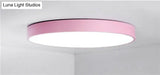 Kaley - Super Slim Led Surface Mount Light With Remote Control Pink / Dia23 X H5Cm Warm White