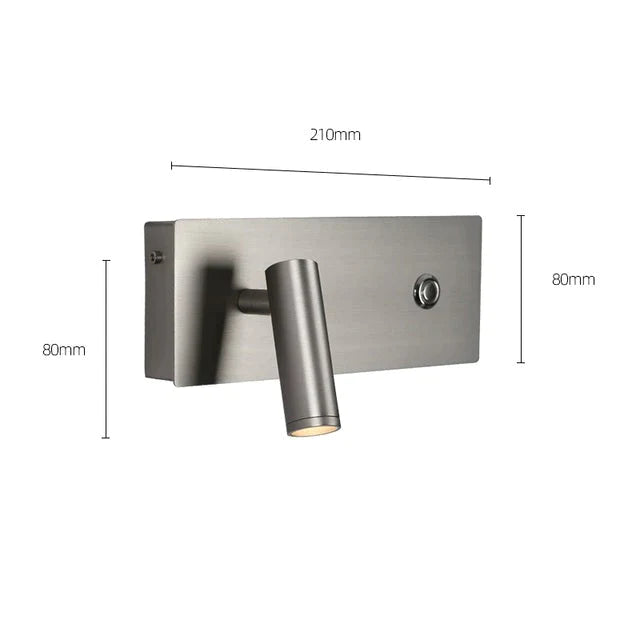 Kane | Nickel Led Dimmable Reading Wall Light Lamp
