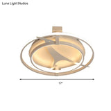 Kangaroo Baby Cartoon Led Ceiling Light - Acrylic Metal Flush Mount In White