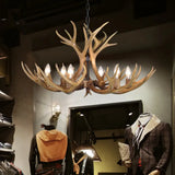 Khaki Resin Candelabra Hanging Chandelier - Traditional Pendant Ceiling Light For Living Room (3/5/6