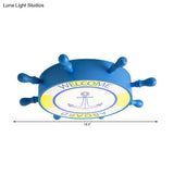 Kid Bedroom Ceiling Light: Acrylic Seaside Flush Mount In Blue