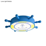 Kid Bedroom Ceiling Light: Acrylic Seaside Flush Mount In Blue