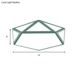 Kid Bedroom Macaron Acrylic Pentagon Ceiling Light With Metal Guard - Space - Saving Loft Mount