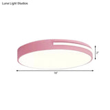 Kid Bedroom Nordic Acrylic Flush Mount Ceiling Lamp - Slim Round And Stylish