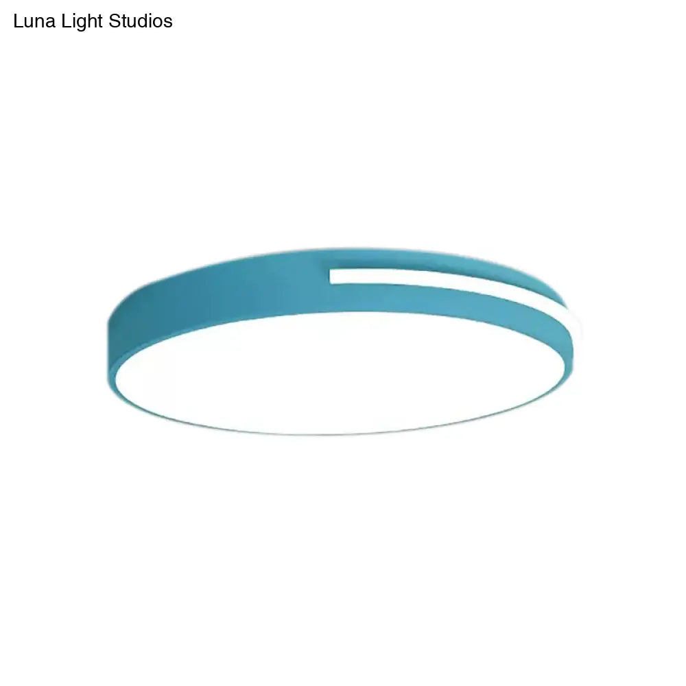 Kid Bedroom Nordic Acrylic Flush Mount Ceiling Lamp - Slim Round And Stylish