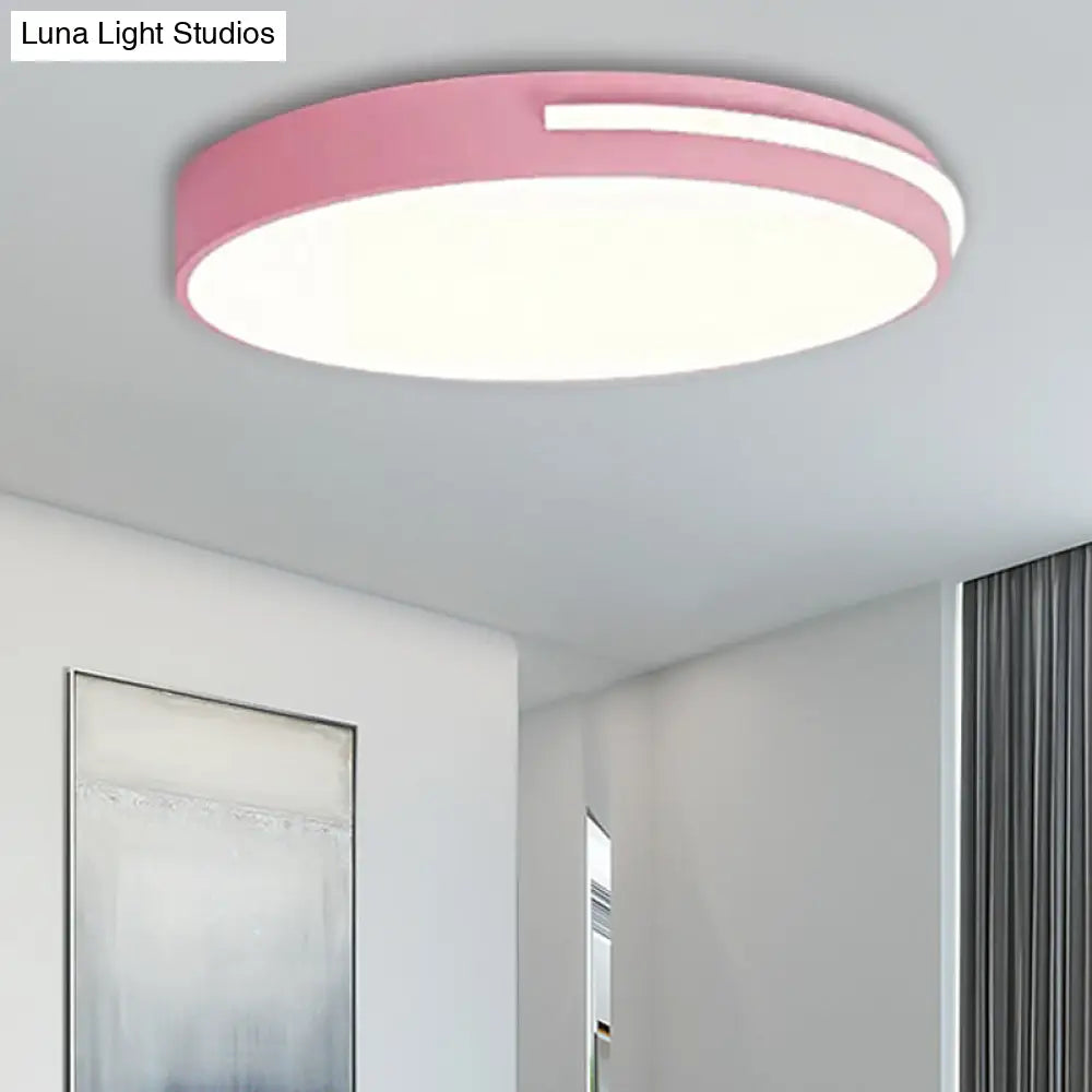 Kid Bedroom Nordic Acrylic Flush Mount Ceiling Lamp - Slim Round And Stylish