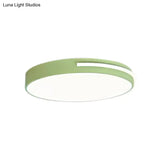 Kid Bedroom Nordic Acrylic Flush Mount Ceiling Lamp - Slim Round And Stylish