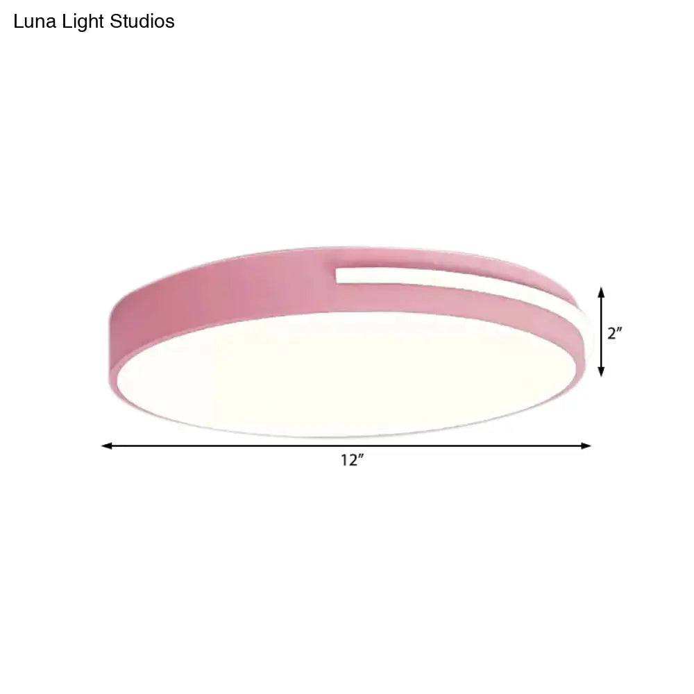 Kid Bedroom Nordic Acrylic Flush Mount Ceiling Lamp - Slim Round And Stylish