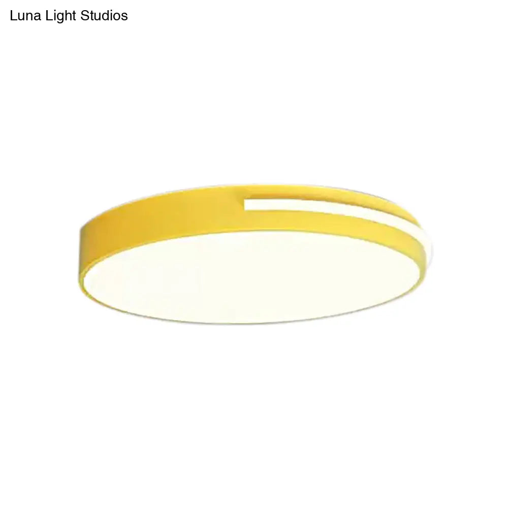Kid Bedroom Nordic Acrylic Flush Mount Ceiling Lamp - Slim Round And Stylish