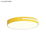 Kid Bedroom Nordic Acrylic Flush Mount Ceiling Lamp - Slim Round And Stylish