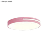 Kid Bedroom Nordic Acrylic Flush Mount Ceiling Lamp - Slim Round And Stylish
