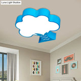 Kids’ Acrylic Led Flush Light For Nursery - Tree Flushmount Ceiling Fixture In Yellow/Red/Blue
