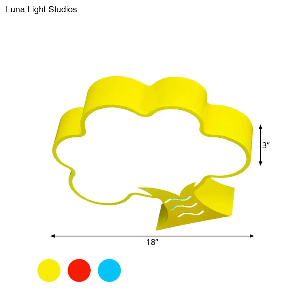Kids’ Acrylic Led Flush Light For Nursery - Tree Flushmount Ceiling Fixture In Yellow/Red/Blue