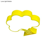 Kids’ Acrylic Led Flush Light For Nursery - Tree Flushmount Ceiling Fixture In Yellow/Red/Blue