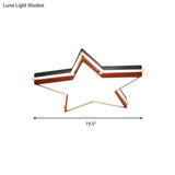 Kids Acrylic Led Flush Mount Ceiling Light In White For Boy’s Bedroom - Slim Panel Star Design