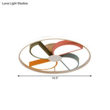 Kids Acrylic Led Windmill Flush Mount Ceiling Lamp - 16.5’/20.5’ W White Finish Bedroom